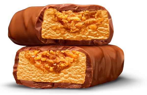 100 Grand Ice Cream Bar broken into two pieces and stacked