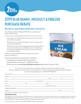 2019 Blue Bunny® Dip Product & Freezer Purchase Rebate