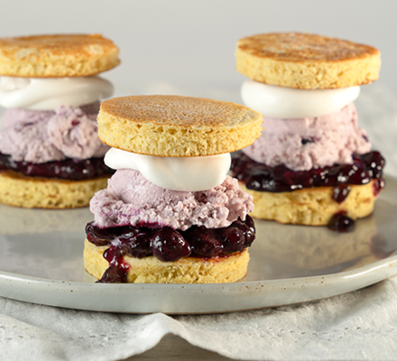 Blueberry Short Stack Ice Cream Sliders