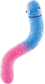 Red Gummi Worm in a curved shape