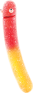 Red Gummi Worm shaped like an I